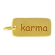 Rectangular KARMA Double Sided Word Charm or Pendant in Gold Vermeil, #8282