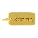 Rectangular KARMA Double Sided Word Charm or Pendant in Gold Vermeil, #8282