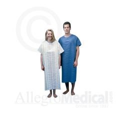 Patient Gown - Pastel Striped - Open Back - Small