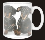TWO CUTE DACHSHUNDS Coffee MUG