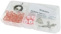 Bulk Buy: Linpeng International (2-Pack) Rosary Bead Kit Rhodochrosite Crystal Beads/Pink Pearls CR-12-10