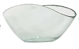 Clear Spanish Large Recycled Glass Oval Bowl 15L, 6.5H