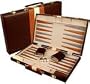 Large 18" Leatherette Backgammon Set - Brown