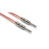 HOSA SPEAKER CABLE, CLEAR INSULATION, 16AWG x2, 10 ft. Uses Standard-shell 1/4" Plugs.