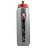 Maximuscle - Water Bottle (Colour: Silver / Red ) (Size: 1000ml )