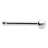 Solid 14KT White Gold 1.5mm Ball Nose Bone - 20 Gauge