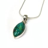 Sterling Silver Turquoise Marquis Shape Drop Pendant