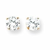 14k 6.5mm Cz Stud Earrings