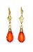 14k 9x6 mm Briolette Padparadscha-Sapphire Crystal Earrings - JewelryWeb