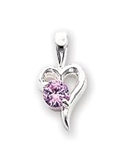 Sterling Silver Pink CZ Pendant