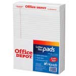 Office Depot Value(TM) Perforated Writing Pads, 8 1/2in. x 11 3/4in., Legal Ruled, White, Pack Of 12