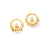 14kt Gold Irish Celtic Claddagh Earrings
