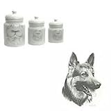 German Shepherd Canister Set, Porcelain by Rosalinde