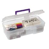 Akro-Mils 09912CLPUR Supply Box, 6Wx12Dx4H, Clear/Purple