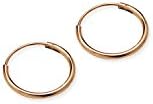 River Island Jewelry - 925 Sterling Silver Unisex Endless Hoop Earrings *8MM* - For Cartilage/Piercings - Flash Gold Plated