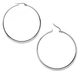 Jewelry Earrings 316L Stainless Steel Hoops WIDTH=45-mm Hypo-allergenic