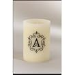 Monogram LED BlowOut Wax Candle with Lightbulb Wick - A