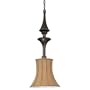 Thomas Lighting M3429-23 Grotto - One Light Pendant, Colonial Bronze Finish with Burmese Gold Silk Shade