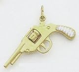 14kt Solid Yellow Gold Two-Tone Revolver Charm -A0381