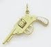 14kt Solid Yellow Gold Two-Tone Revolver Charm -A0381