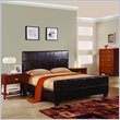 Modus Milano Genuine Leather Upholstered Modern Platform Bed in Chocolate In California King Size