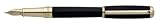 S.T. Dupont Elysee Black and Gold Broad Point Fountain Pen - 410574B