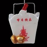 Pack 8 Mouth Blown Glass Asian Fusion Chinese Food Container Christmas Ornaments