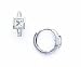 Jewelry : 14k White Square CZ Petite Hinged Earrings