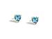 14K Yellow Gold Genuine Heart Blue Topaz Stud Earrings