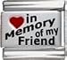 Clearly Charming In Memory of My Friend Red Heart Laser Italian Charm