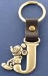 Mickey Mouse Letter J Brass Key Chain