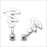 Zig Zag Fashionable Eyebrow Ring Body Piercing Jewelry
