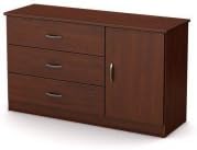 South Shore Smart Basics 3-Drawer Dresser with Door (Royal Cherry)