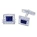 0.65 Carat G/VS2 Princess Certified Diamond & Gemstone Cufflinks in 18ct Solid White Gold