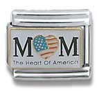 Clearly Charming Mom Heart of America Mother's Day, Mom, Aunt, Grandmother, Grandma, Family Theme Italian Charm