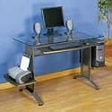 Studio RTA(R) Malibu Glass Computer Desk, 29 3/4in.H x 46 7/8in.W x 25 3/8in.D