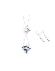 Hanfords of London Handmade Silver Heart Necklace & Earrings Set. Handcrafted in the UK.