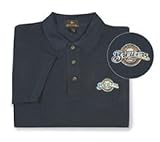 Milwaukee Brewers 3 Button Short Sleeve Polo Shirt