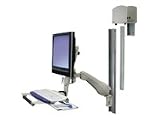 Ergotron HD Combo Arm with Medium CPU Holder - Composant de montage ( bras articulé ) pour structure plate - gris, blanc - Interface de montage : 100 x 100 mm, 75 x 75 mm
