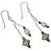 Thailand Silver/Garnet/Pearl Dangle Earrings