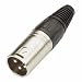 XLR plug, short, 3-pin