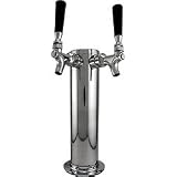 2152QZTJAPL. SL160  Double Tap Stainless Steel Draft Beer Kegerator Tower   3 Diameter