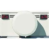 Spare Tire Cover, ADCO, fits 23" to 24" diameter tires, 13", 14" and smaller 15" rimmed tire, Polar White Vinyl w/ Bungie Restraint