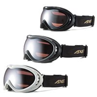 [09-10モデル] AXE[アックス] スキー/スノーボードゴーグル AX830-WMD 曇り止め機能付 眼鏡[メガネ]対応◆シャイニーブラック
