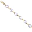 Cultured White Pearls, 14Kt. Yellow Gold. Cultured Pearl Bracelet