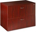 Lorell Laminate Lateral File in Mahogany