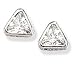 Triangular shape bezel set clear CZ Sterling Silver Earrings