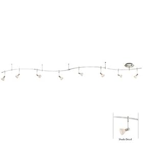 Acid Etched Glass 8-Light Expandable Rail Track Lighting Kit