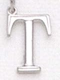 14kt Solid White Gold Initial T Charm - LET101T