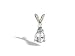 14K White Gold Genuine Pear White Topaz and Diamond Pendant